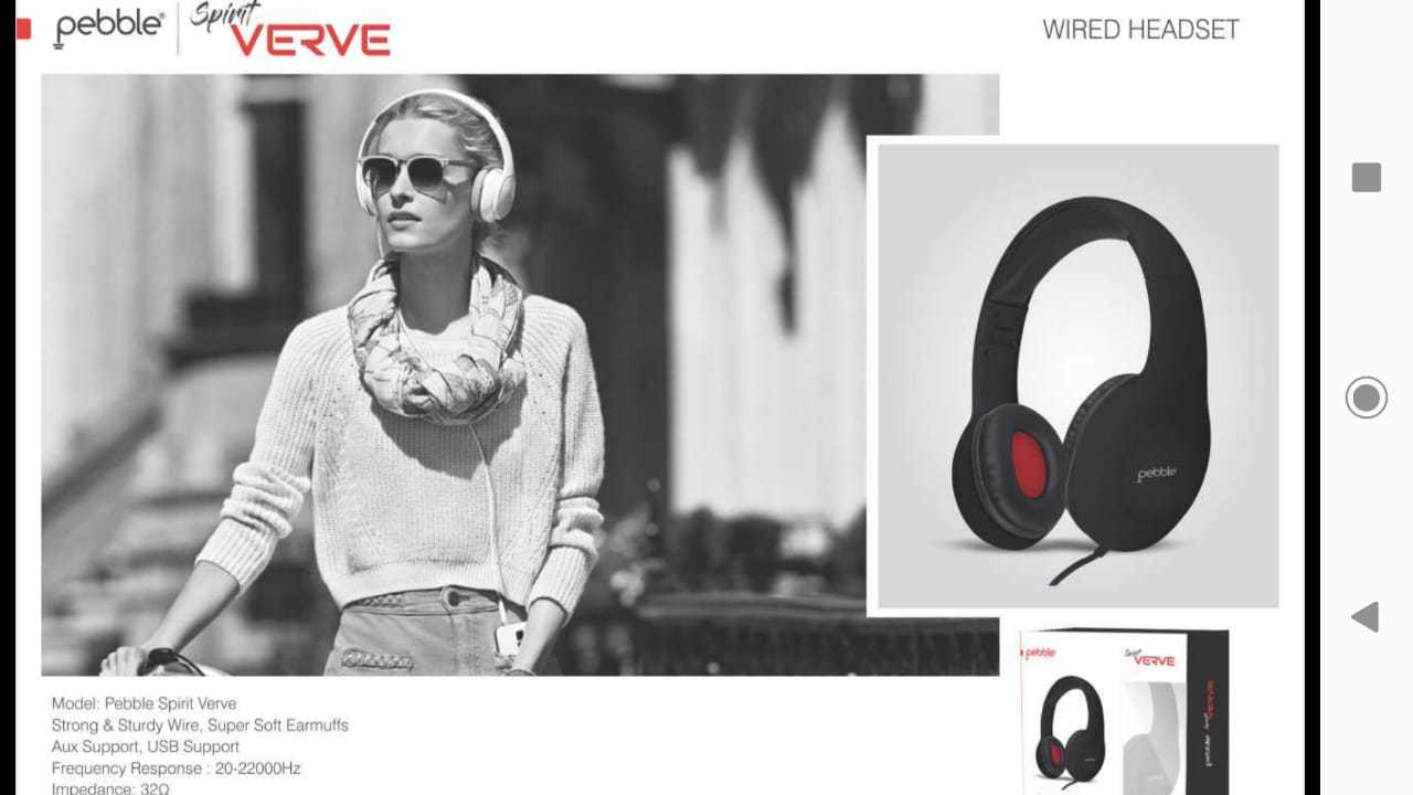 Pebble SPIRIT VERVE Wire Headphones