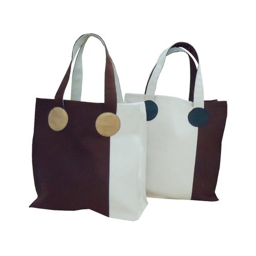 20 Oz Dyed / Natural Canvas Tote Bag With Cotton Web Handle