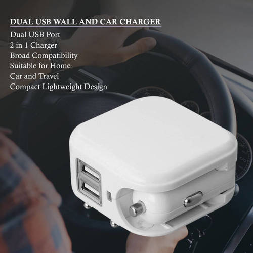 Dual USB Wall and Car Charger By INSPIRING TECHNOLOGIES