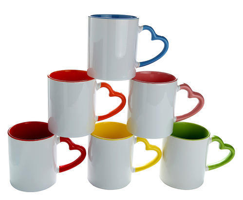 Sublimation Heart Handle Color Mugs