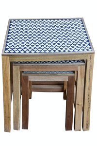 bone Inlay Nesting Table