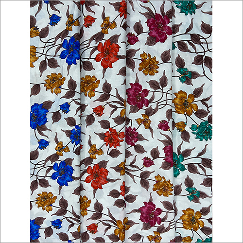 Multicolor Rayon White Kurti Fabric