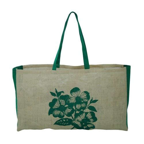 Customized Non Laminated Jute Tote Bag With Pp Non Woven Side Gusset