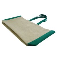 Non Laminated Jute Tote Bag With PP Non Woven Side Gusset