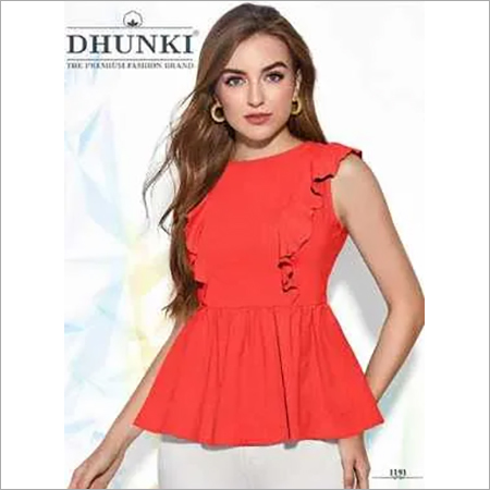 Designer Embroidery Work Hip-length Ladies Top