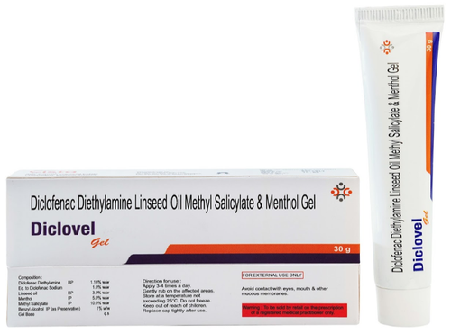 Diclofenac Diethylamine, Linseed oil, Methyl salicylate and Menthol gel