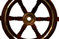 Vintage Look Wooden Ship Wheel With Brass Ring 15 Inch Wheel