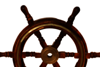 Vintage Look Wooden Ship Wheel With Brass Ring 15 Inch Wheel
