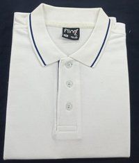 Mens White Royal Blue Tipping Polo T-shirts