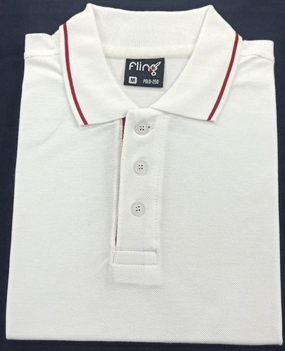 Mens White Red Tipping Polo T-Shirts