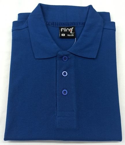 Mens Royal Blue Polo T-Shirt - Plain Short Sleeves , Comfortable and Stylish Design for Adult Males