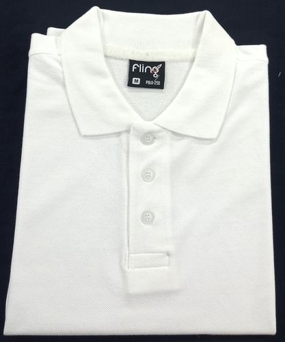 Mens White Plain Polo T-Shirts