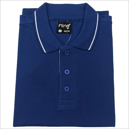 Mens Royal Blue White Tipping Polo T-Shirts