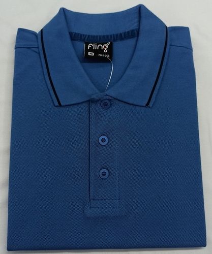 Mens Indian Blue Black Tipping Polo T-Shirts Age Group: Adult