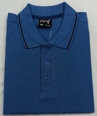 Mens Indian Blue Black Tipping Polo T-Shirts