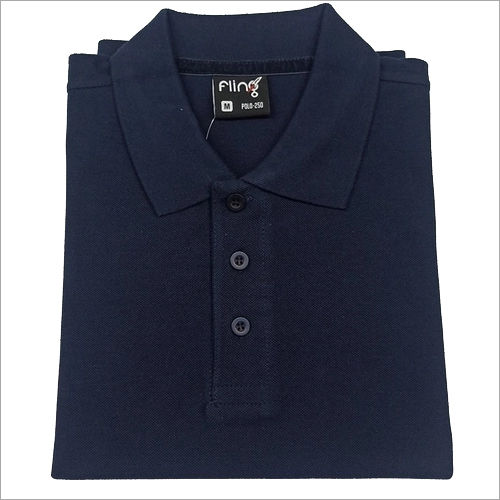 Mens Navy Plain Polo T-Shirts