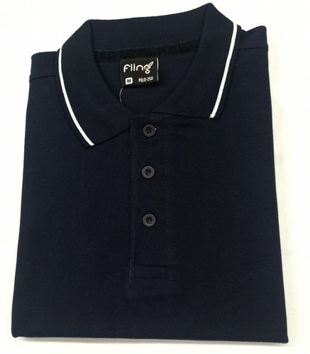 Mens Navy White Tipping Polo T-Shirts