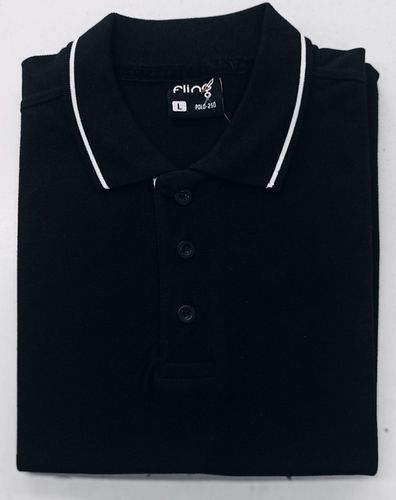 Mens White Tipping Black Polo T-Shirts Age Group: Adult