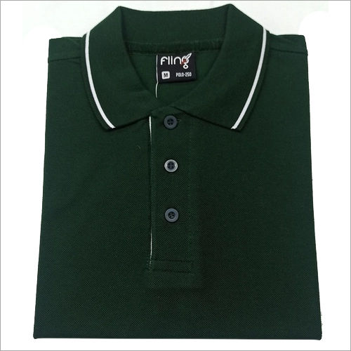 Mens White Tipping Bottle Green Polo T-Shirts