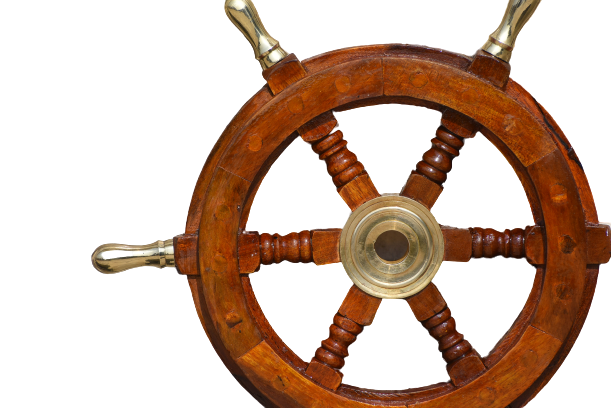 Vintage Nautical Wooden Ship wheel With Brass Handle 15 Inch Wooden Ship Wheel