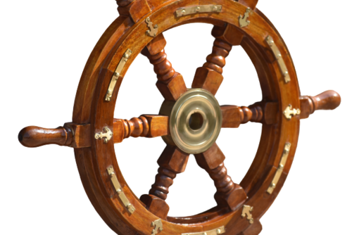 Nautical Wooden Ship Wheel 15 Inch With Brass Anchor Wooden Ship Wheel For Home Decor