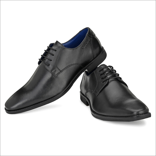 Men Black Pu Leather Formal Shoes By KAPSONS WORLDWIDE