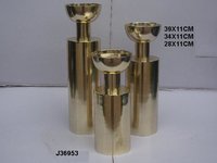 Aluminum Candle Holder in Brass Finish