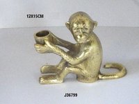 Aluminum Candle Holder Antique Brass Finish Squirrel