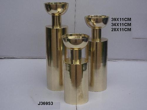 Aluminum Candle Holder Brass Finish