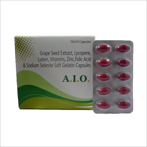 Grape Seed Extract Lycopene Lutein Vitamins Zinc Folic Acid And Sodium Selenite Soft Gelatin Capsules