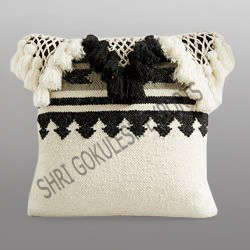 Indian Handmade Cotton Cushion Covers With Fringes