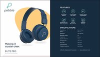 Pebble Elite Pro Wireless Headphone||true Hd Sound|in-built Mic|foldable & Adjustable
