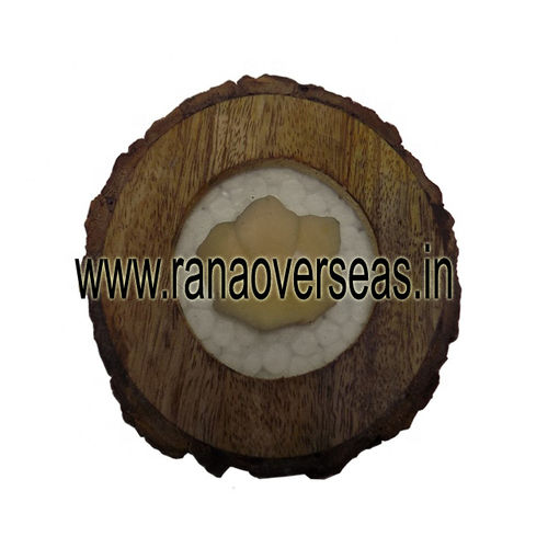 Wooden Carving Round Shape Coaster set