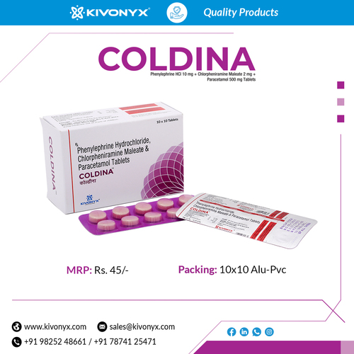 Phenylephrine Hydrochloride  Chlorpheniramine Maleate And Paracetamol Tablets