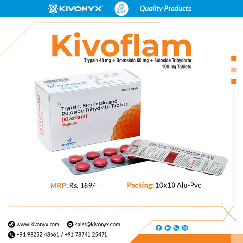 Trypsin 48 mg Bromelain 90 mg Rutoside Trihydrate 100 mg Tablets
