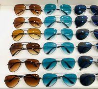 Beach Sunglasses - Metal Frame, 55mm Size, Blue/brown Lenses | Uv400 Protection, Lightweight, Comfortable Fit, Stylish Design, Durable