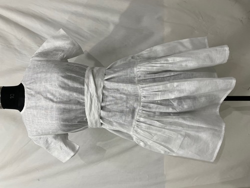 Linen Designer White Dress