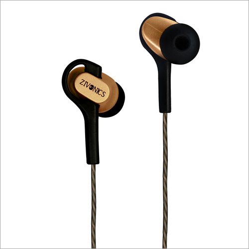 Black Wired Earphones - Plastic + Tpe Material, Gold Color | High-quality Audio Accessory With 1-year Warranty, Compatible With All Sound Sources