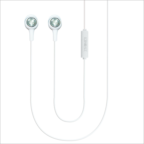 White Wired Earphones - Plastic + TPE, Flip Design, White Color | 01 Year Warranty, Lightweight and Comfortable for Mobile Use
