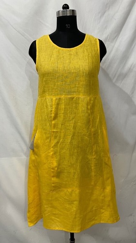 Yellow Linen Full Dress