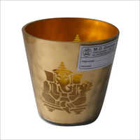 Glass Votives with Gold Ganesh