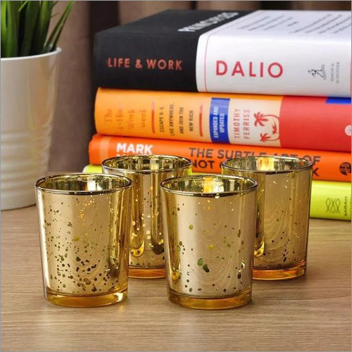 Gold Mercury Candle Glass Votive Holder By M D GLASSES