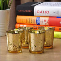Gold Mercury Candle Glass Votive Holder