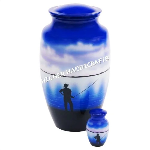 Printed Fishing Cremation Urn