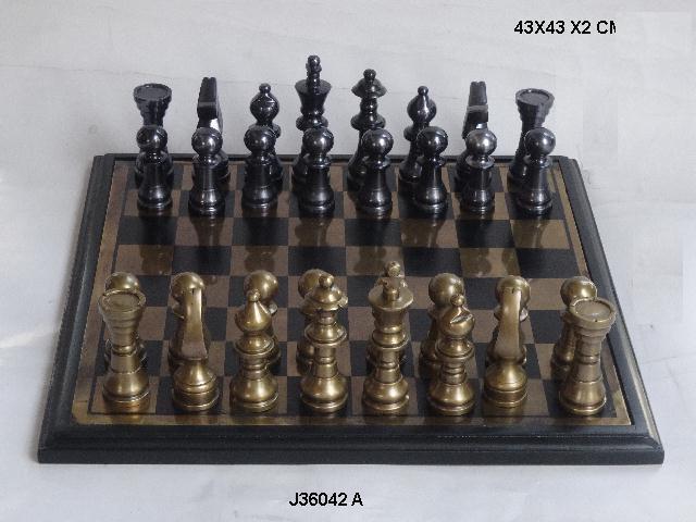 Aluminum Chess in Brass and Nickel