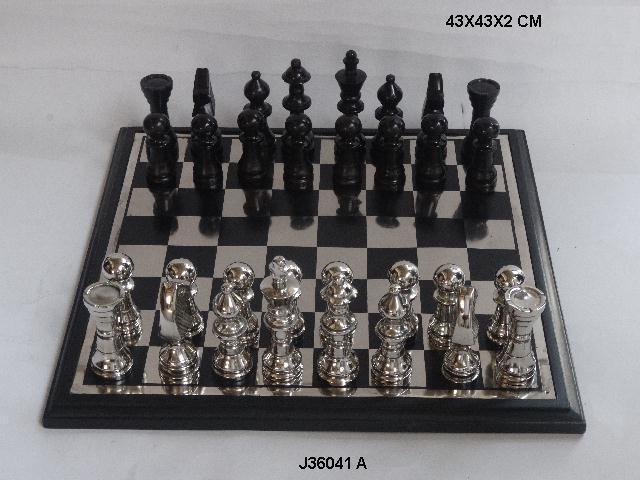 Aluminum Chess in Brass and Nickel