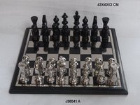Aluminum Chess in Brass and Nickel