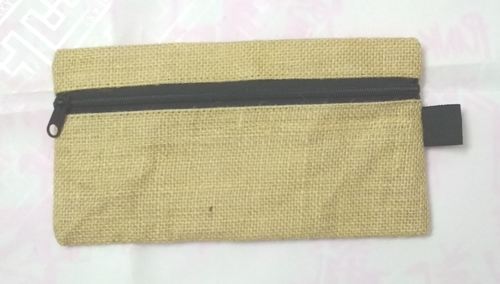 Jute Zipper Bag - 27x39 cm Natural Color Plain Pattern | Eco Friendly Biodegradable Customized Size Design Color Logo Options