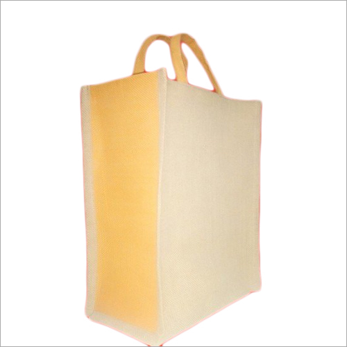 Jute Promotional Bags - 18x15x4 Inches | Natural-Yellow, Eco Friendly Material, Plain Pattern, Durable Jute Fabric