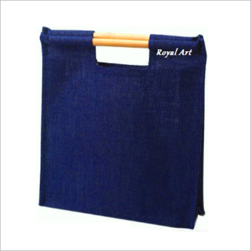 Navy Blue Jute Shopping Bamboo Bag